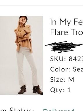 Women's in my feelings velvet crop flare trousers color sea salt